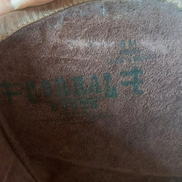 Corral Charlotte Brown Distressed Leather Daisy Laser Cut Tall Equestrian Boots - Picture 7 of 11